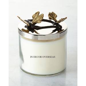 Tarro de vela de lujo hecho de Metal de la mejor calidad con textura martillada chapada en oro de alto grado con tapa superior de cobre a un precio impresionante - Product Image 2