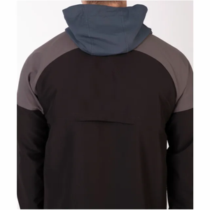 Personalizada de alta calidad al aire libre chaqueta cortavientos impermeable deportes poliéster chaqueta de los hombres con capucha extraíble - Product Image 5