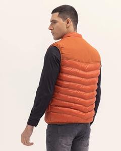 Lightweight Orange <b>Padded</b> Hooded Puffer <b>Jacket</b> Men Insulated Sleeveless Zip Front <b>Waterproof</b> Warm Body Warmer Outdoor Casual - Product Image 6