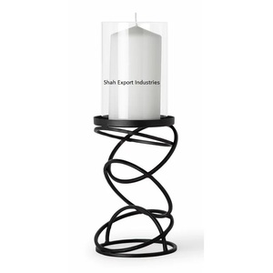 Top Seller Iron/Glass <b>Black</b> <b>Pillar</b> <b>Candle</b> <b>Holders</b> for Home Living Room Lights Decorative Tabletop <b>Candle</b> <b>Pillars</b> - Product Image 4