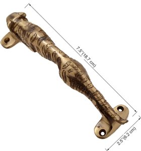 Ensemble de poignées de porte en laiton massif Jaguar Design, poignées décoratives de luxe pour porte principale - Product Image 3