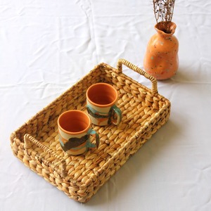 Bandeja de Jacinto de Agua Hecha a Mano de Lujo, Decoración de Habitación, Bandejas de Mimbre Tejidas a Mano Naturales y Sostenibles - Product Image 6