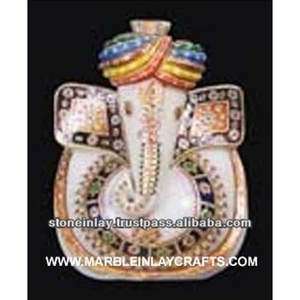 Escultura de mármol de Star Makrana para adorar y rezar, estatua de Lord Shri Ganesh Ji, Estrella Brillante blanca - Product Image 1