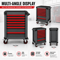 Caja de Herramientas Rodante de Acero de Gran Capacidad, Conveniente y Móvil, Viene con un Kit Completo de 233 Piezas para Garaje y Automóvil