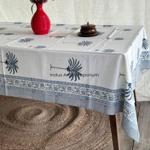 Nappe en coton imprimée à la main, motif floral, écologique, fabriquée en Inde, pour mariages, lavable, taille et couleur personnalisables - Product Image 5