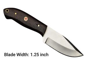 Cuchillo Skinner Camping con mango de madera wengue Funda de cuero - Product Image 5