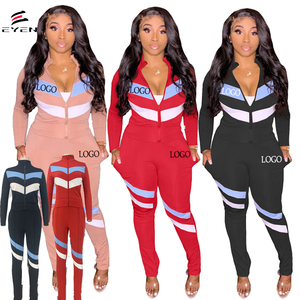 2025 Mùa Thu Mùa Đông Biểu Tượng Tùy Chỉnh Phụ Nữ Thanh Lịch Phù Hợp Với Tập Thể Dục Xà Cạp Màu Sắc Chặn Dây Kéo Hàng Đầu + Quần 2Pcs Thể Thao Phụ Nữ Thiết Lập - Product Image 1