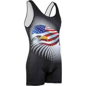 Vente en gros de tenues de lutte personnalisées 100% polyester pour adultes et jeunes, avec impression intégrale sur les maillots et les casques 2026 - Product Image 3