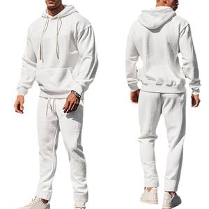 Conjunto de Sudadera con Capucha Gruesa de Algodón con Estampado Urbano y Bordado, Logotipo Personalizado, Conjunto Deportivo para Hombre - Product Image 5