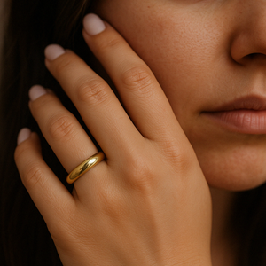Bague d'éternité en acier inoxydable plaqué or rose, coupe princesse, tendance - Product Image 4
