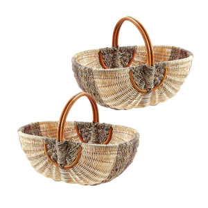 PANIER DE STOCKAGE EN ROTIN DU Vietnam Grand panier en osier avec poignées pour la collecte des fruits, des légumes et de la ferme - Product Image 1