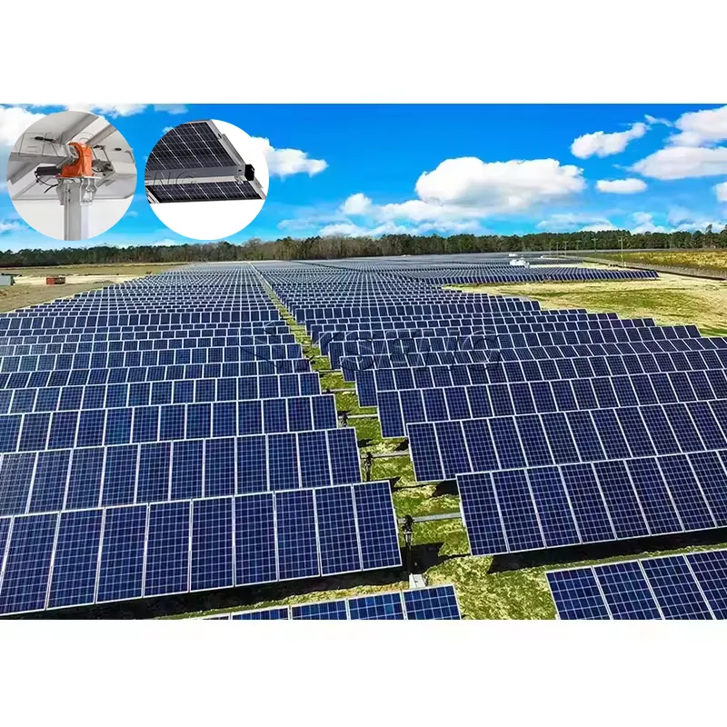 1 MW intelligentes Solar-Tracking-System mit Einzelachse Tracker-Kit Montagehalterung für Solarpanel folgt der Sonne