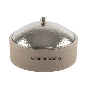 Utensilios de Comedor, Calentador de Alimentos, Olla Metálica Decorativa de Lujo con Acabado en Cuero, Nueva, Venta al Por Mayor - Product Image 1