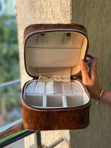 Joyero hecho a mano de cuero para mujer, caja de almacenamiento de joyería de viaje, el mejor regalo - Product Image 6