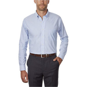 Chemise habillée pour homme, coupe classique, en tissu Oxford uni, col boutonné, à prix abordable - Product Image 1