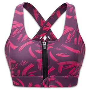Zip avant quatre voies étiré de haute qualité sans couture tissu côtelé femmes Yoga sport soutien-gorge vêtements de sport Gym Fitness entraînement porter soutien-gorge - Product Image 2