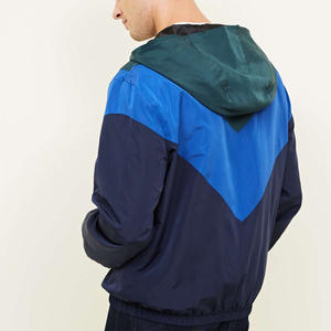 Chaqueta Cortavientos Impermeable para Hombre 2025, Diseño Vintage con Bloques de Color y Cremallera, 100% Poliéster - Product Image 3