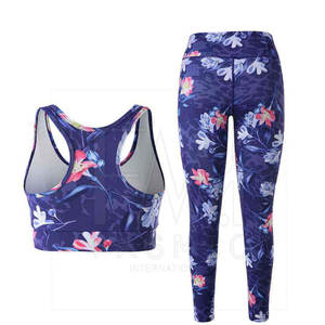 Gym Wear Women Sublimation <b>100</b>% Cotton Yoga Set By Standard International Sets With Customizable <b>Fabric</b> - Product Image 6