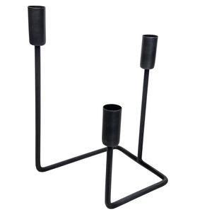 Soporte de vela de Metal inspirado en estilo moderno, tapa dorada, acabado negro, atractivo portavelas decorativo de mesa de Navidad para el hogar - Product Image 6