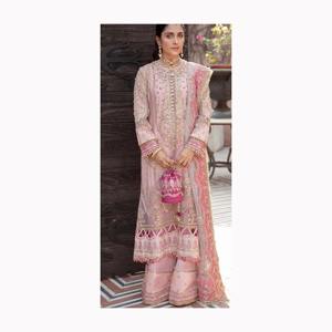 <b>Indian</b> Sequin Embroidered Sharara Gharara Kurti Set 3pcs Pakistani Designer Ethnic Wear Readymade Georgette <b>Fabric</b> Made of Silk - Product Image 4