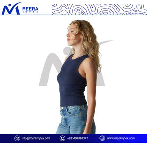 Camiseta sin mangas informal de verano para mujer, transpirable, ajustada, tejida, suave, elástica, cuello redondo para entrenamiento - Product Image 4