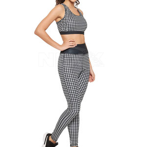 Ensemble de yoga pour femmes de qualité supérieure, taille plus, respirant, personnalisable, 2 pièces, spandex/polyester - Product Image 4