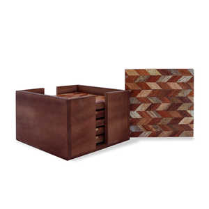 Juego de posavasos de madera de nogal de alta calidad hecho a mano con diseño fantástico único Fabricante de alfombrillas y almohadillas de madera elegantes - Product Image 2