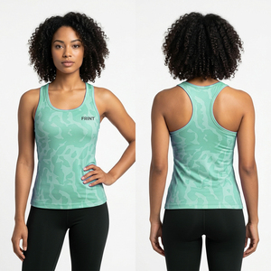 Nueva Camiseta sin Mangas Ligera para Mujer, Estilo Racerback, Ajustada, Mezcla de Algodón, Camiseta de Verano, Logotipo Personalizado, Ropa Deportiva para Yoga y Fitness, OEM ODM - Product Image 4
