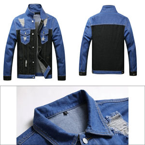 Veste en jean respirante OEM Veste en jean pour hommes Vêtements d'extérieur décontractés Manteau boutonné Veste en jean pour hommes - Product Image 4