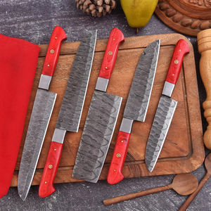 Juego de Cuchillos de Chef de 5 Piezas con Hoja de Acero de Damasco y Funda de Cuero - Product Image 2