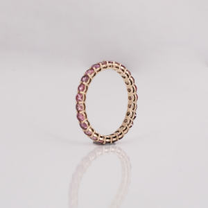 Luxueux 10KT plaqué or rose coupe laboratoire diamant cultivé pleine éternité alliance classique luxe cadeau de mariage pour les femmes - Product Image 6
