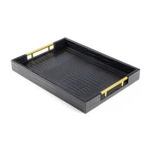 Vente en gros de plateau de service en bois de noyer rond brun rustique personnalisé, grandes et petites tailles, poignées décoratives, plateaux naturels SARVING - Product Image 4