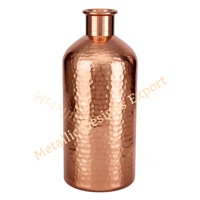 Bouteille d'eau en cuivre martelé artisanale de qualité supérieure, écologique, anti-fuite, bienfaits ayurvédiques pour la santé, sport, 500 ml, couleur personnalisée
