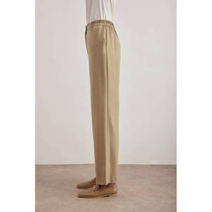Pantalon en flanelle de laine décontracté camel - Product Image 4