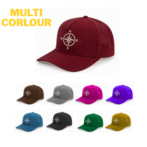 หมวกแก๊ปทรงโค้ง 5 แผง ปรับขนาดได้ ปิดด้วยกระดุมแบบ Snapback กันน้ำ เจาะรูด้วยเลเซอร์ ระบายอากาศได้ดี เหมาะสำหรับกีฬากอล์ฟ  แบบเรียบ  ไม่มีลาย  สามารถสั่งทำได้ - Product Image 5