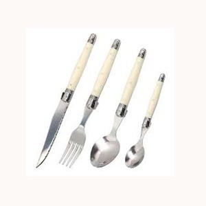 Cubiertos de acero inoxidable plateado con hueso Completo con mango de plata - Product Image 1