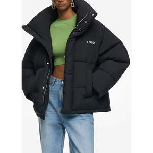 Vestes d'hiver pour femmes, sur mesure, OEM ODM, fermeture éclair, col montant, capuche, doudoune, vestes pour femmes - Product Image 4