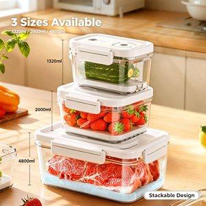 Vacuum Sealed Food Storage Container 1320ml Airtight Stackable BPA Free Kitchen Pantry Organizer With Ice Pack - Product Image 4