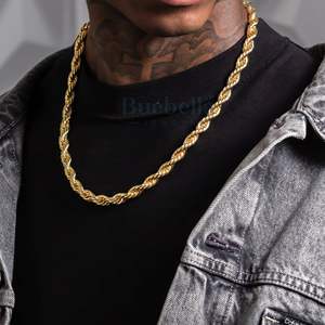 Venta caliente 14K chapado en oro 925 plateado 8mm Moissanite Cadena de cuerda de diamante para hombres - Product Image 4