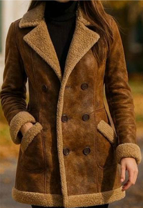 เสื้อแจ็คเก็ตบอมเบอร์หนังแท้สำหรับผู้ชาย คอตั้ง โลโก้ด้านหน้า คุณภาพสูง สำหรับฤดูหนาว - Product Image 3