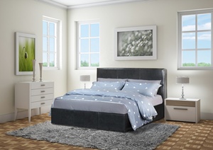 Lit Prado en tissu rembourré avec coffre de rangement, excellent rapport qualité-prix, disponible en plusieurs tailles, idéal pour les hôtels et les achats en gros - Modèle 2026 - Product Image 5