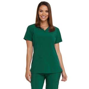 Uniforme d'hôpital à manches courtes, OEM, clinique, femmes, logo personnalisé, ensembles de blouses médicales, toile, écologique, léger - Product Image 3
