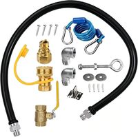 Kit de déconnexion rapide pour gaz, connecteur de gaz commercial 3/4 pouce pour équipement de cuisine, tuyau de gaz pour restaurant