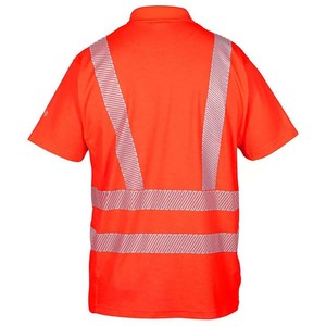 Men's Hi Vis Reflective Tape High Visibility Construction Work Wear Short Sleeve <b>Polo</b> T-Shirts - Product Image 2