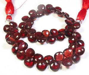 Hermosas Cuentas Facetadas de Granate Africano Natural de Alta Calidad de 8 mm, 130 Quilates, Hilo de 9 Pulgadas, Gemas de Corte Corazón Rojo de Mozambique para Joyería - Product Image 3
