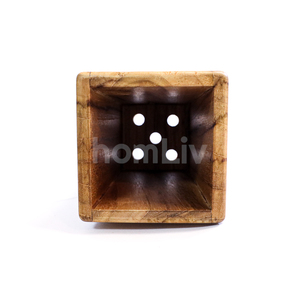 Porte-ustensiles de cuisine en teck naturel, écologique, durable, sans peinture ni vernis, halal, personnalisable. - Product Image 6