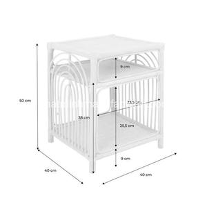 Mesita de noche rectangular de mimbre natural de ratán, mesitas de noche de 2 niveles, muebles de dormitorio familiar, venta al por mayor en Vietnam - Product Image 6