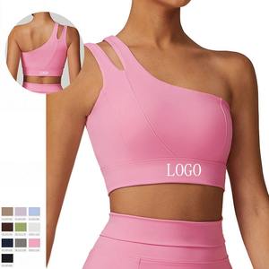 Summer Fashion Trends <b>Suspender</b> U Collar Printing Fitted Gym Sports Style One Shoulder Bra <b>Women</b> - Product Image 4