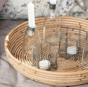 Bandeja de Almacenamiento de Ratán Tejido de Alta Calidad, Plegable, Ecológica, Estilo Bohemio, Multifuncional, para Restaurante y Hotel, Venta al Por Mayor - Product Image 1