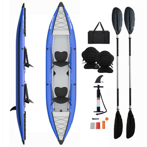 Canoë gonflable professionnel à deux places Ridewave <span class=keywords><strong>haute</strong></span> performance en PVC personnalisé pour la dérive en eaux vives avec plancher <span class=keywords><strong>haute</strong></span> <span class=keywords><strong>pression</strong></span> - Product Image 1